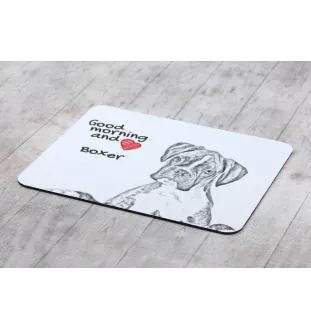 Boxer, Deutscher Boxer III - Mauspad mit Druck, personalisiertes Mauspad mit Hund, einzigartiges Gadget für Büroangestellte von Art-Dog.