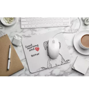 Boxer, German Boxer III - mouse pad with print, personalized dog-themed mouse pad, unique gadget for an office worker by Art-Dog brand
