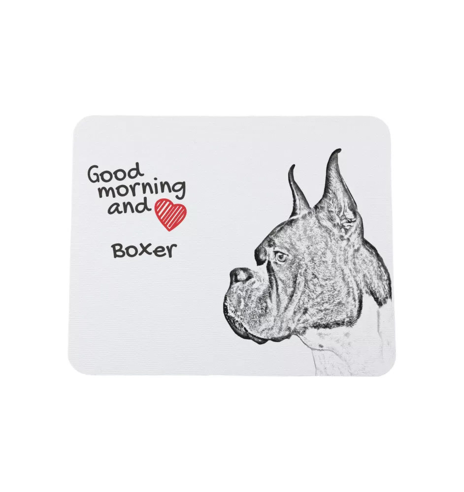 Boxer, Deutscher Boxer I - Mauspad mit Druck, personalisiertes Mauspad mit Hund, einzigartiges Gadget für Büroangestellte von Art-Dog.