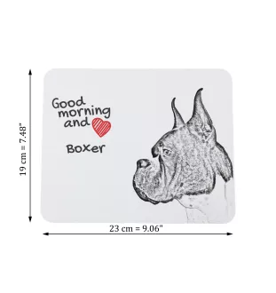 Boxer, German Boxer I - mouse pad with print, personalized dog-themed mouse pad, unique gadget for an office worker by Art-Dog brand