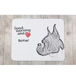 Boxer, Deutscher Boxer I - Mauspad mit Druck, personalisiertes Mauspad mit Hund, einzigartiges Gadget für Büroangestellte von Art-Dog.