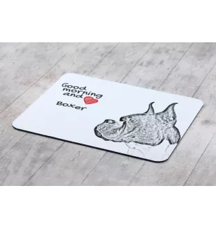 Boxer, Deutscher Boxer I - Mauspad mit Druck, personalisiertes Mauspad mit Hund, einzigartiges Gadget für Büroangestellte von Art-Dog.