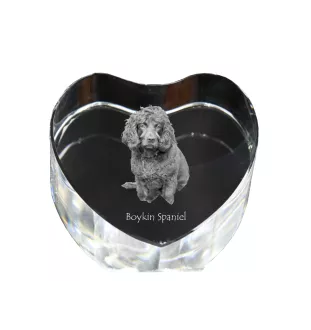 Boykin Spaniel, Swamp Poodle - a photo of a dog in crystal, crystal heart, unique photo frame from the Art-Dog brand