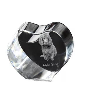 Boykin Spaniel, Swamp Poodle - a photo of a dog in crystal, crystal heart, unique photo frame from the Art-Dog brand