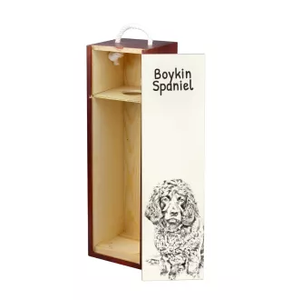 Boykin Spaniel - boîte à vin avec chien, boîte à alcool avec graphisme, boîte cadeau personnalisée de la marque Art-Dog