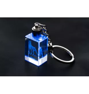 Boxer, German Boxer III - Crystal key ring with dog photo, illuminated key ring, unique gift by Art-Dog brand