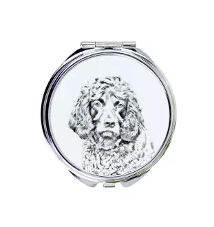 Boykin Spaniel - Taschenspiegel mit Hund, personalisierter Taschenspiegel, kompakter Spiegel mit Art-Dog-Logo