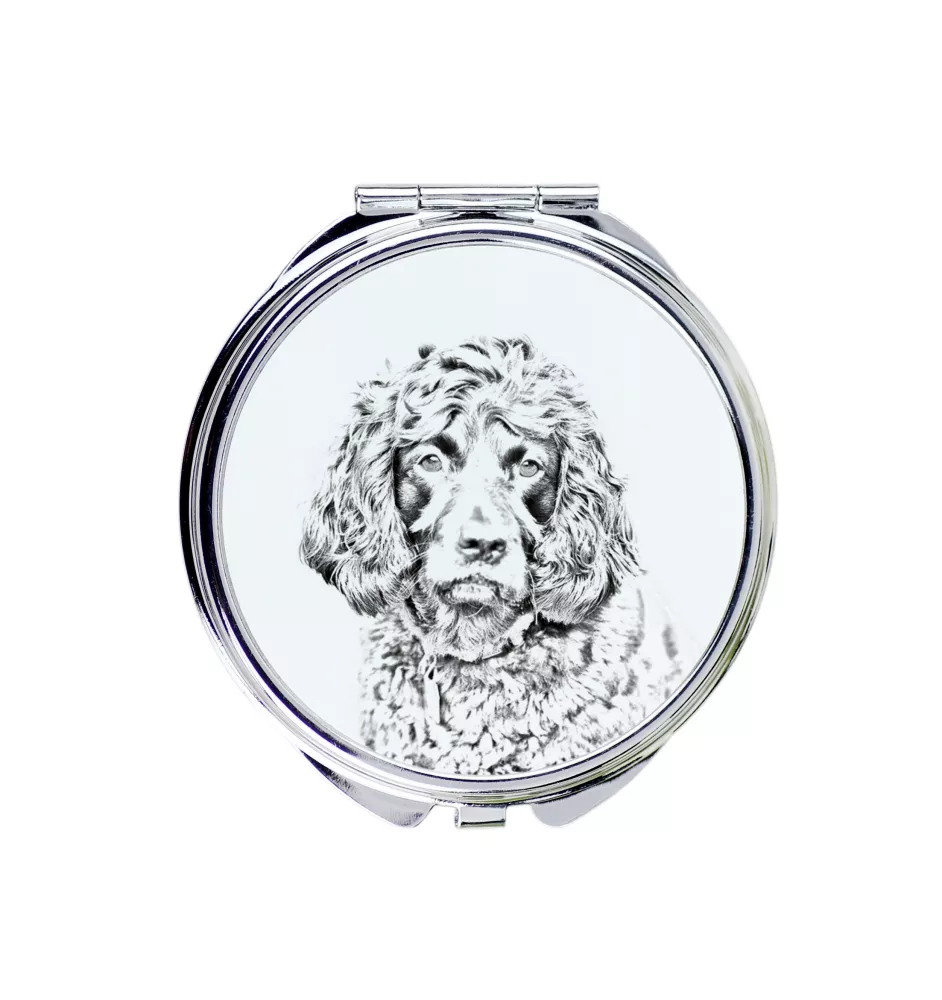 Boykin Spaniel - Taschenspiegel mit Hund, personalisierter Taschenspiegel, kompakter Spiegel mit Art-Dog-Logo
