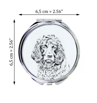 Boykin Spaniel, Swamp Poodle - Pocket mirror with a dog, personalized mirror for a purse, compact mirror with Art-Dog brand print.