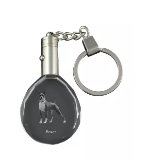 Boxer, Deutscher Boxer III - Anhänger mit einem Foto eines Hundes, Schlüsselanhänger aus Kristall in einer Geschenkbox, ein einzigartiges Geschenk von Art-Dog