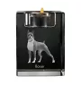 Boxer, Deutscher Boxer III - Kerzenhalter mit Hundefoto, Teelichthalter aus Kristall, personalisiertes Geschenk der Marke Art-Dog