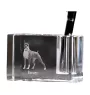 Bokser penholder kryształowy z psem Art-Dog