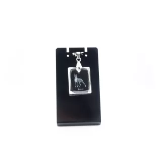 Boxer, German Boxer III - Crystal dog pendant, photo necklace, unique jewellery by Art-Dog