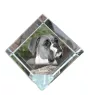 Boxer, Deutscher Boxer I - Kristallwürfel mit Bild, Pferdebild im Kristall, sechseckiger Papierclip der Marke Art-Dog
