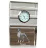Boxer III - une horloge en verre avec une photo, une photo de chien dans un cristal, une horloge de bureau personnalisée de la marque Art-Dog