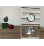 Boxer I - une horloge en verre avec une photo, une photo de chien dans un cristal, une horloge de bureau personnalisée de la marque Art-Dog