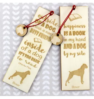 Boxer II - marque-page pour livre avec chien, marque-page personnalisé, accessoire canin pour les lecteurs de la marque Art-Dog