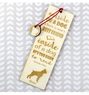 Boxer, German Boxer I - dog bookmark, personalized bookmark, gift for bookworm from Art-Dog brand