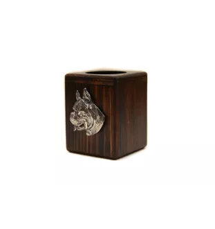 Boxer I - bougeoir en bois avec un chien, un souvenir unique après la perte d'un chien, une œuvre artisanale de la marque Art-Dog