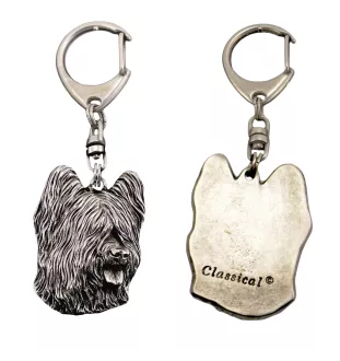 Briard, Berger de Brie - Silver-plated key ring with dog, handbag decoration, backpack pendant by Art-Dog brand