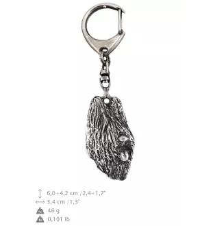 Berger de Brie, Briard I - Porte-clés argenté avec chien, décoration de sac à main, pendentif de sac à dos par la marque Art-Dog