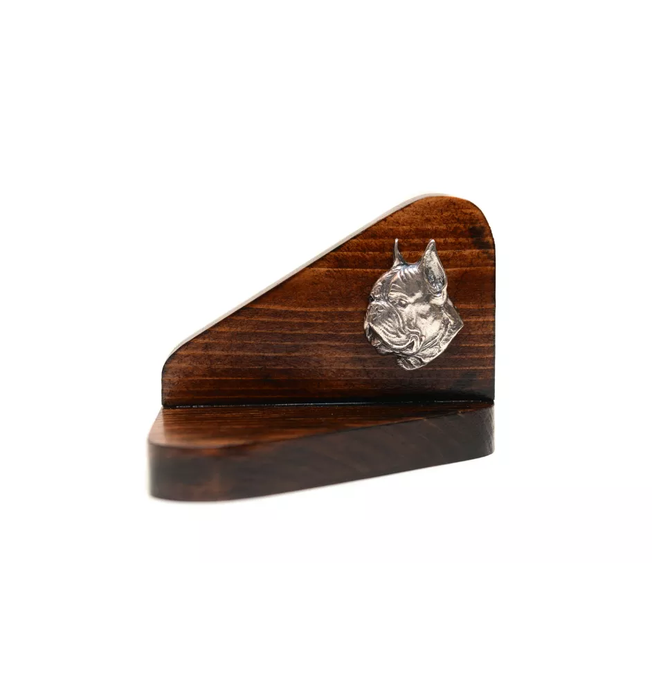 Boxer II - bougeoir en bois avec un chien, support pour bougie chauffe-plat, lieu de mémoire pour chien de la marque Art-Dog