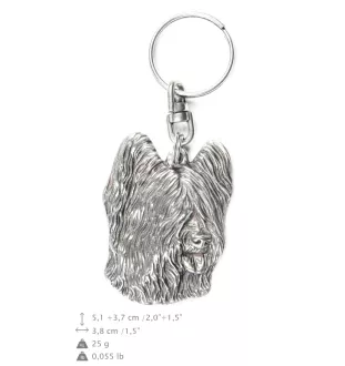 Berger de Brie, Briard - Pendentif chien argenté, décoration de sac à main, pendentif sac à dos par la marque Art-Dog