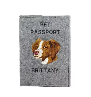 Bretonischer Spaniel, Bretonischer Vorstehhund, Brittany - Hundepassetui, Dokumententasche, Geschenk für den Reisenden von der Marke Art-Dog