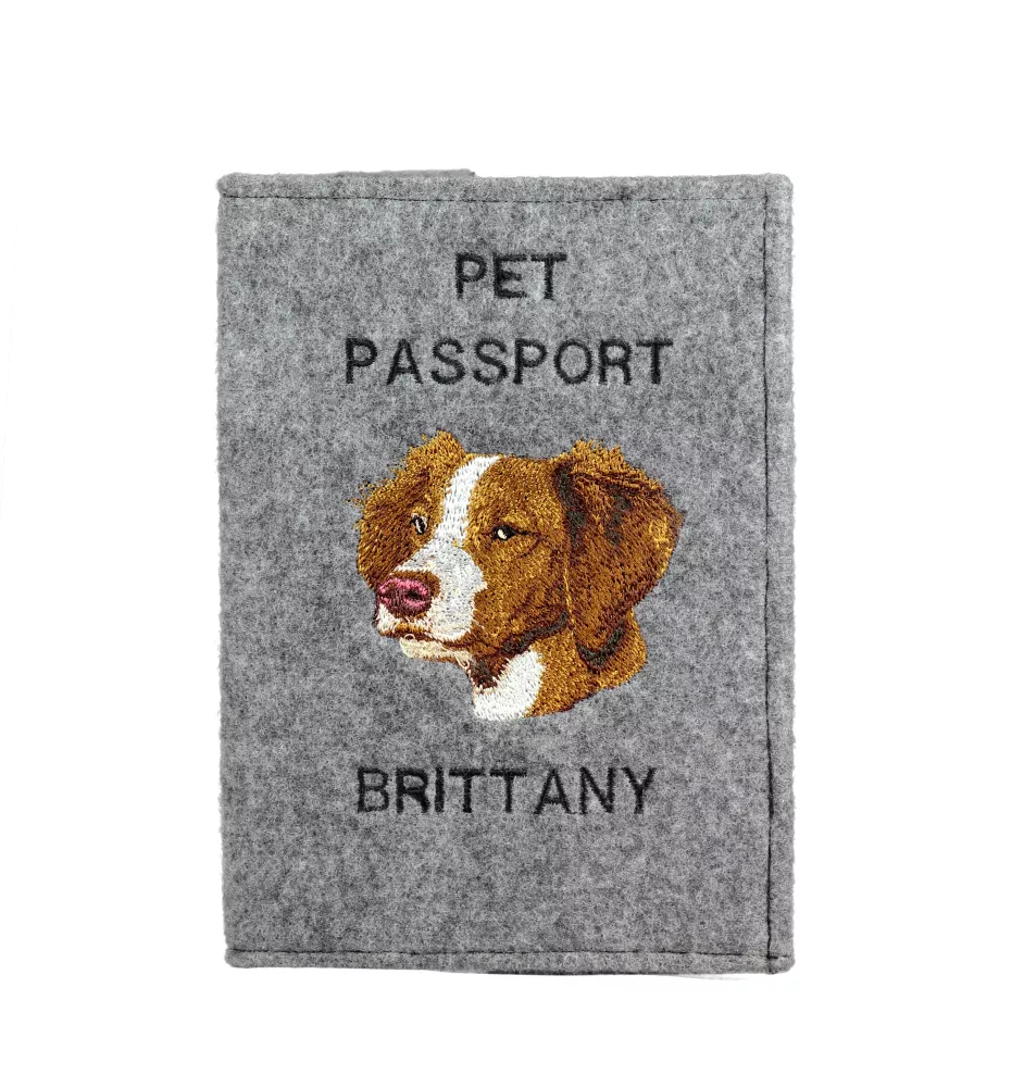 Epagneul Breton - Porte passeport pour chien, porte document, cadeau pour le voyageur de la marque Art-Dog