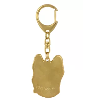 Briard, Berger de Brie - Gilded key ring with dog, handbag decoration, luxury accessory by Art-Dog brand
