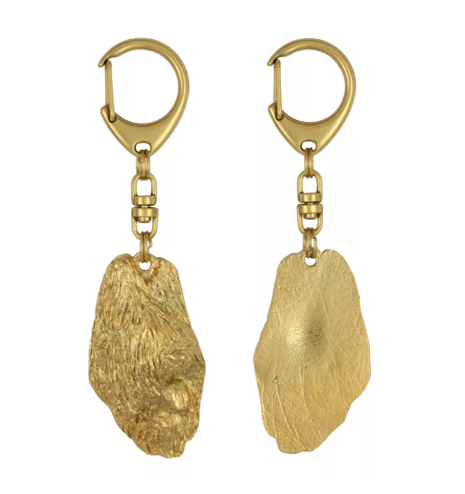 Briard, Berger de Brie I - Vergoldeter Schlüsselanhänger mit Hund, Handtaschenschmuck, Luxus-Accessoire der Marke Art-Dog