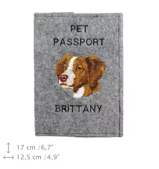 Brittany Spaniel, Brittany Wiegref - Dog passport case, document case, gift for the traveller from the Art-Dog brand