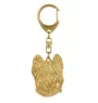 Briard, Berger de Brie - Gilded key ring with dog in gift box, handbag decoration, luxury accessory by Art-Dog brand