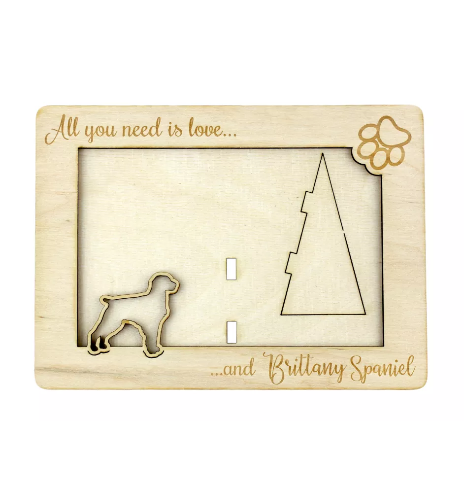 Brittany Spaniel, Brittany Wiegref - Photo frame, engraved wooden frame, a lovely gadget for the dog lover by Art-Dog