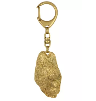 Berger de Brie, Briard I - Porte-clés doré avec chien dans boîte cadeau, décoration de sac à main, accessoire de luxe de la marque Art-Dog