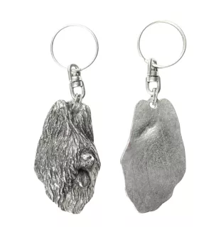 Berger de Brie, Briard I - Pendentif argenté avec un chien dans une boîte décorative, décoration de sac à main, pendentif de sac à dos par la marque Art-Dog