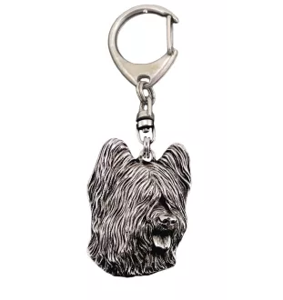 Briard, Berger de Brie - Versilberter Schlüsselanhänger mit Hund in einer Geschenkbox, Handtaschenschmuck, Rucksackanhänger der Marke Art-Dog