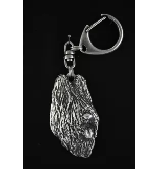 Briard, Berger de Brie I - Silver-plated key ring with a dog in a gift box, handbag decoration, backpack pendant by Art-Dog brand