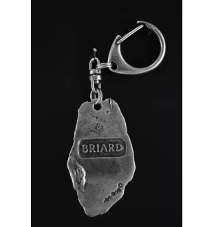 Briard, Berger de Brie I - Silver-plated key ring with a dog in a gift box, handbag decoration, backpack pendant by Art-Dog brand