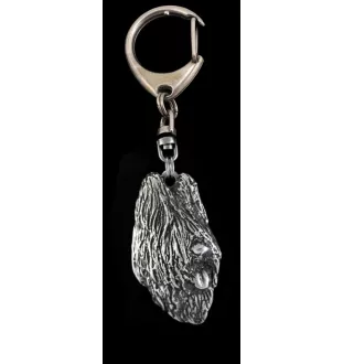 Briard, Berger de Brie I - Silver-plated key ring with a dog in a gift box, handbag decoration, backpack pendant by Art-Dog brand