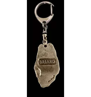 Briard, Berger de Brie I - Silver-plated key ring with a dog in a gift box, handbag decoration, backpack pendant by Art-Dog brand