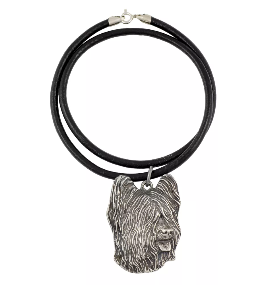 Briard, Berger de Brie - Halskette mit Hund, versilberter Anhänger für Hundefans, einzigartiger Schmuck der Marke Art-Dog
