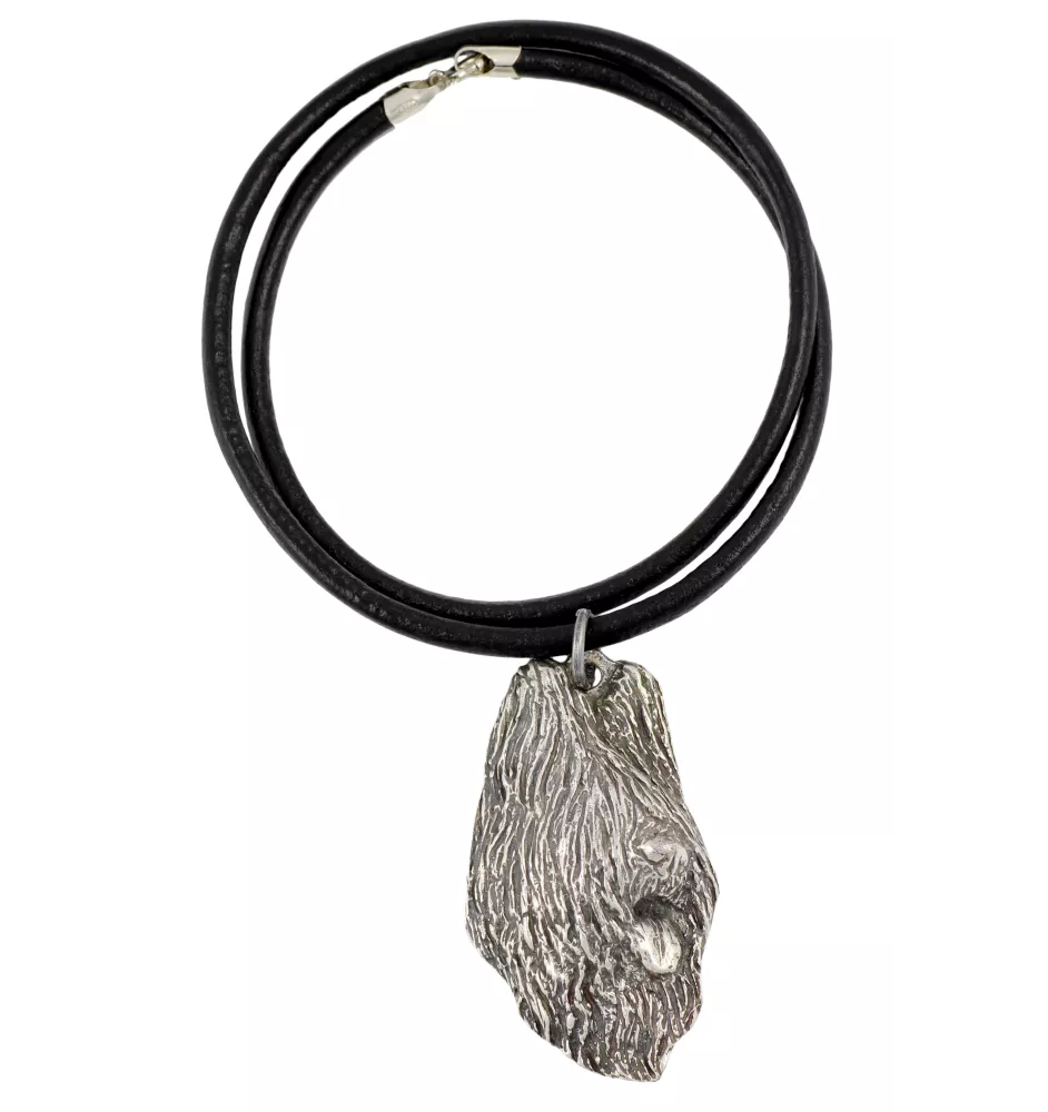 Berger de Brie, Briard I - collier avec un chien, pendentif en plaqué argent pour les fans de chiens, bijoux uniques de la marque Art-Dog