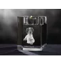 Epagneul Breton - Bougeoir avec photo de chien, porte bougie en cristal, cadeau personnalisé par la marque Art-Dog