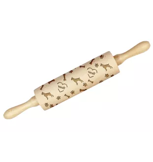 Boxer, Deutscher Boxer I - Nudelholz mit Hund, Verzieren von Keksen mit einem Nudelholz in Mustern, Geschenk für den Keramiker der Marke Art-Dog