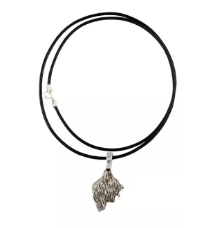 Briard, Berger de Brie - Hundehalsband, versilberter Anhänger für den Hundeliebhaber, dezenter Schmuck von Art-Dog