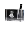 Epagneul Breton - Porte-stylos, organiseur en cristal avec photo de chien, décoration de bureau unique par la marque Art-Dog