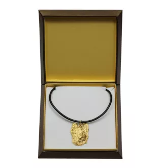 Briard, Berger de Brie - Hundehalsband in Geschenkbox, vergoldeter Anhänger für Hundefans, auffälliger Schmuck von Art-Dog