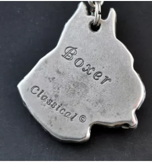 Boxer, Deutscher Boxer - Halskette mit Hund, Hundeanhänger an einer silbernen Kette, einzigartiger Schmuck der Marke Art-Dog