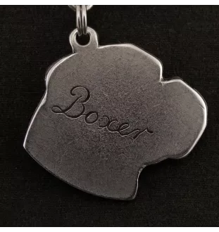 Boxer I - un collier avec un chien, un pendentif de chien sur une chaîne en argent, un bijou unique de la marque Art-Dog